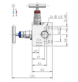 I.T.E. Industrial Technical Equipments M27, 2-way Manifold