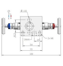 I.T.E. Industrial Technical Equipments M28, 2-way Manifold