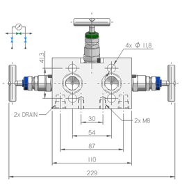 I.T.E. Industrial Technical Equipments M33, 3-way Manifold