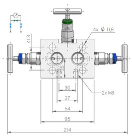 I.T.E. Industrial Technical Equipments M341, 3-way Manifold