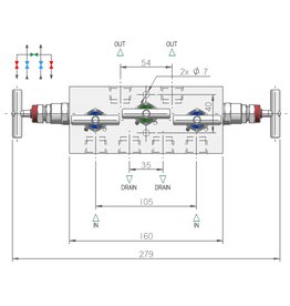 I.T.E. Industrial Technical Equipments M51, 5-way Manifold