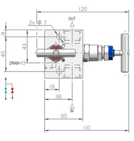 M211D, 2-way Manifold