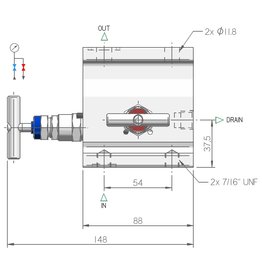 I.T.E. Industrial Technical Equipments M220, 2-way Manifold