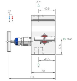 I.T.E. Industrial Technical Equipments M222, 2-way Manifold