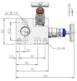 I.T.E. Industrial Technical Equipments M263, 2-way Manifold