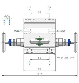 I.T.E. Industrial Technical Equipments M39, 3-way Manifold