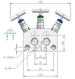 I.T.E. Industrial Technical Equipments M3637, 3-way Manifold