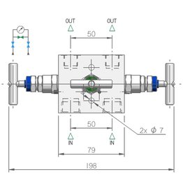 I.T.E. Industrial Technical Equipments M3050, 3-way Manifold