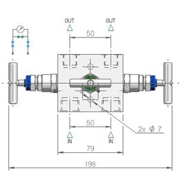 M3050, 3-way Manifold