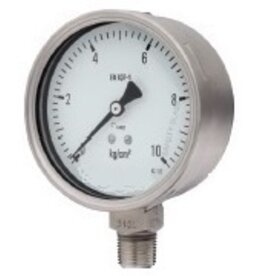 All SS Pressure Gauge Bourdon type BE.F Lower Back entry