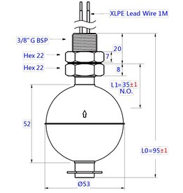 Mini Ball Vertical Float Level Switch, series LCN