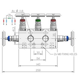 I.T.E. Industrial Technical Equipments M52, 5-way Manifold