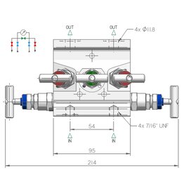 I.T.E. Industrial Technical Equipments M550, 5-way Manifold