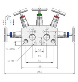 I.T.E. Industrial Technical Equipments M5650, 5-way Manifold