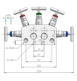 I.T.E. Industrial Technical Equipments M5637, 5-way Manifold