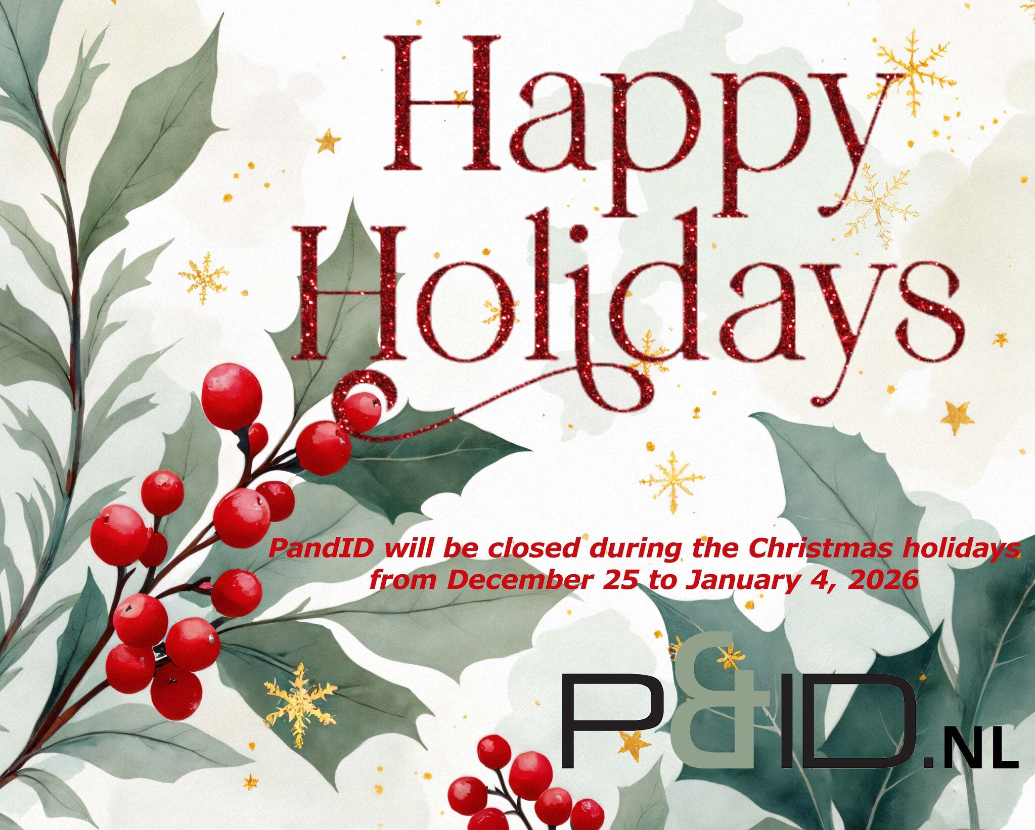 Due to Christmas closed  25 December to 4 January 2026