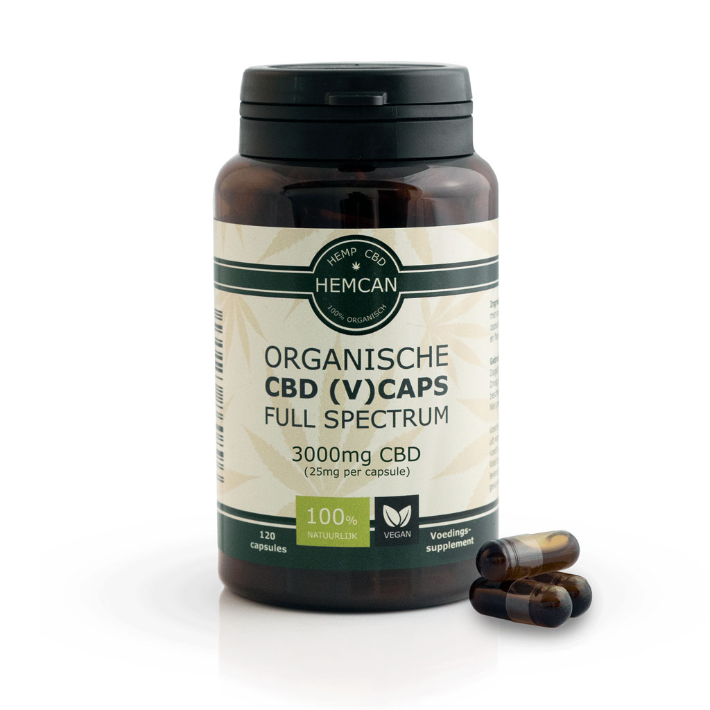 Organische CBD Olie Capsules (vegan) - 120 stuks - extra sterk (3000mg CBD)