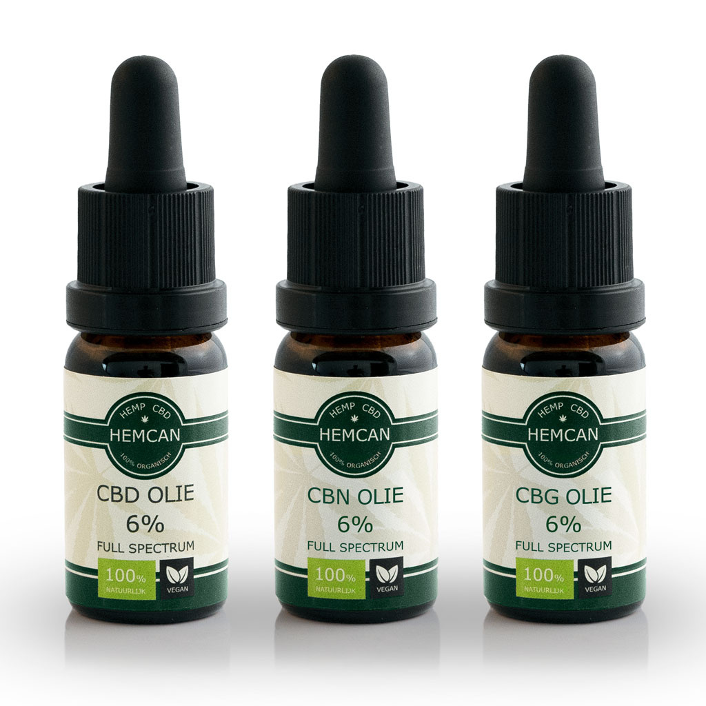 Biologische CBD + CBN + CBG (6%) - 3 stuks (Combideal)