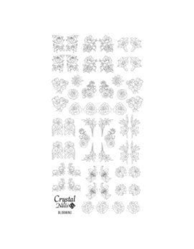 Crystal Nails CN Water decals Blooming (silver)