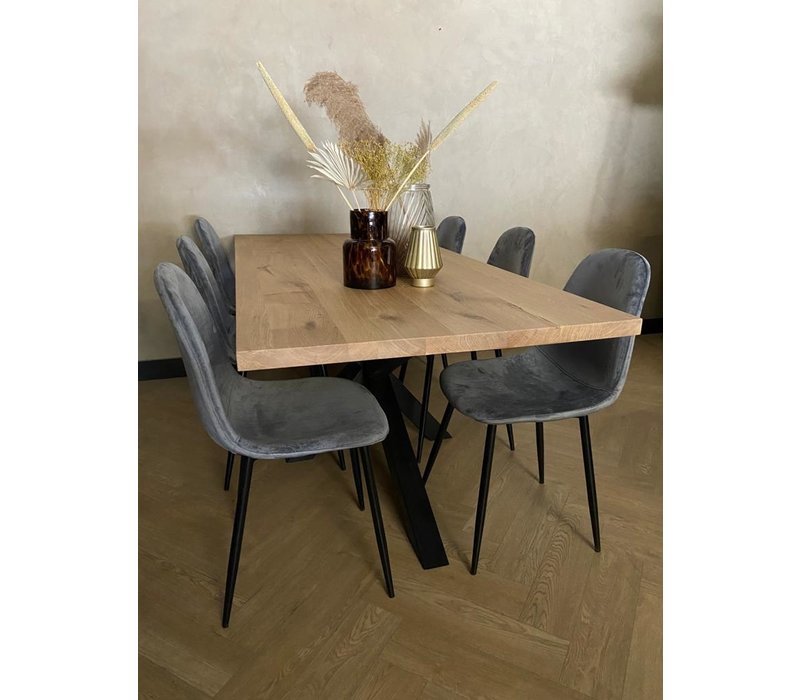 Industriële eiken eettafel - Robuust Interieur