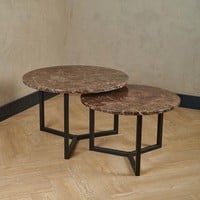 Marmeren salontafel set rond - Emperador