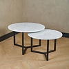 Robuust Interieur Marmeren salontafel set rond - Carrara