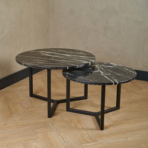 Kwartsiet salontafel set rond - Belvédère 