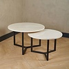 Robuust Interieur Marmeren salontafel set rond - Crema Marfil