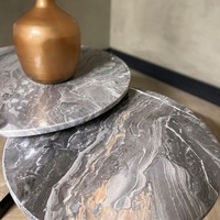 Marmeren salontafel set rond - Orobico Grigio