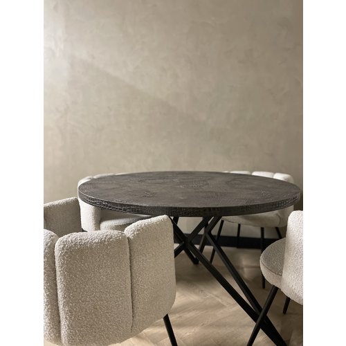 Ronde eettafel - croco structuur 