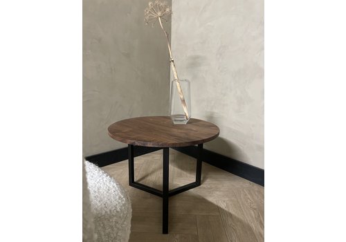 Robuust Interieur Salontafel rond notenhout - Vico