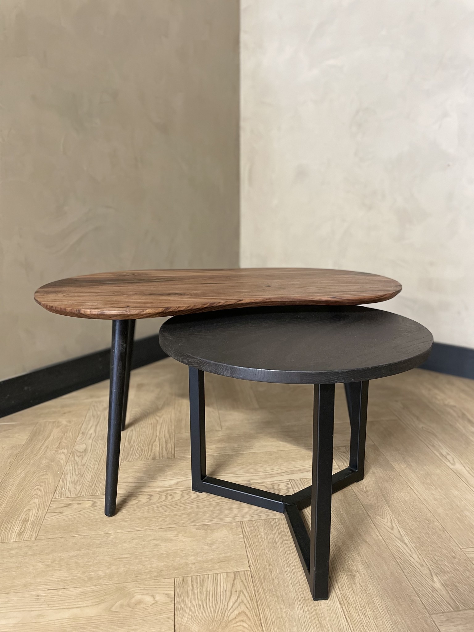 toilet toezicht houden op Het beste Organisch salontafel set - Ylva - zwart eiken - Robuust Interieur