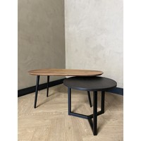 Salontafel set Vidar - notenhout en zwart eiken