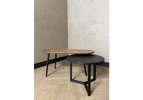 Robuust Interieur Salontafel set Vidar - zwart eiken