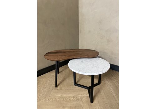 Robuust Interieur Organisch salontafel set Ylva - Carrara