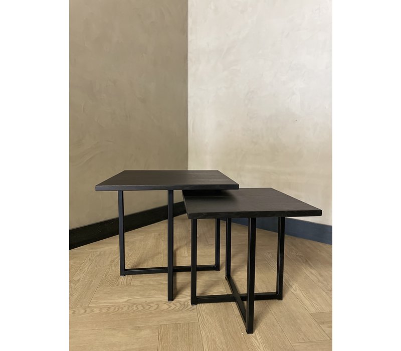 Salontafel set Jilles - zwart eiken