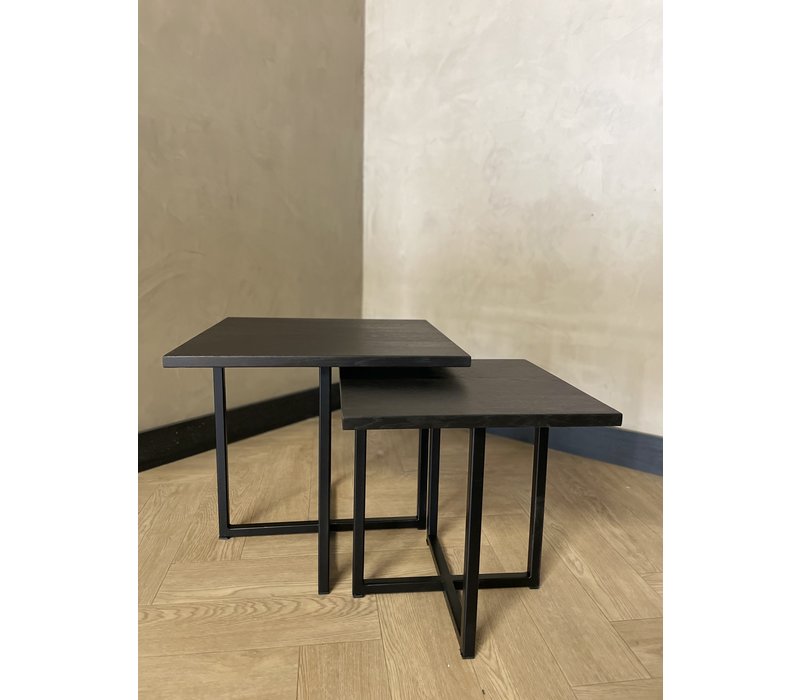 Salontafel set Jilles - zwart eiken