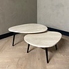 Organisch salontafel set - Travertin