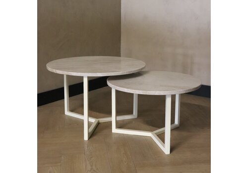 Robuust Interieur Kwartsiet salontafel set rond - Taj Mahal