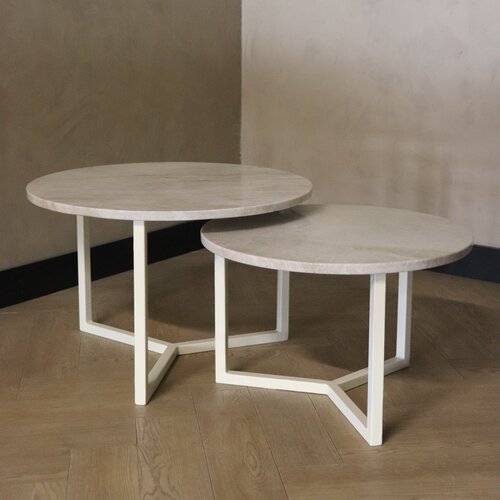 Kwartsiet salontafel set rond - Taj Mahal 