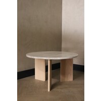 Kwartsiet salontafel rond - Oak Taj Mahal