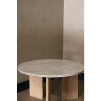 Kwartsiet salontafel rond - Oak Taj Mahal