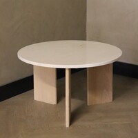 Marmeren salontafel rond -  Oak Crema Marfil