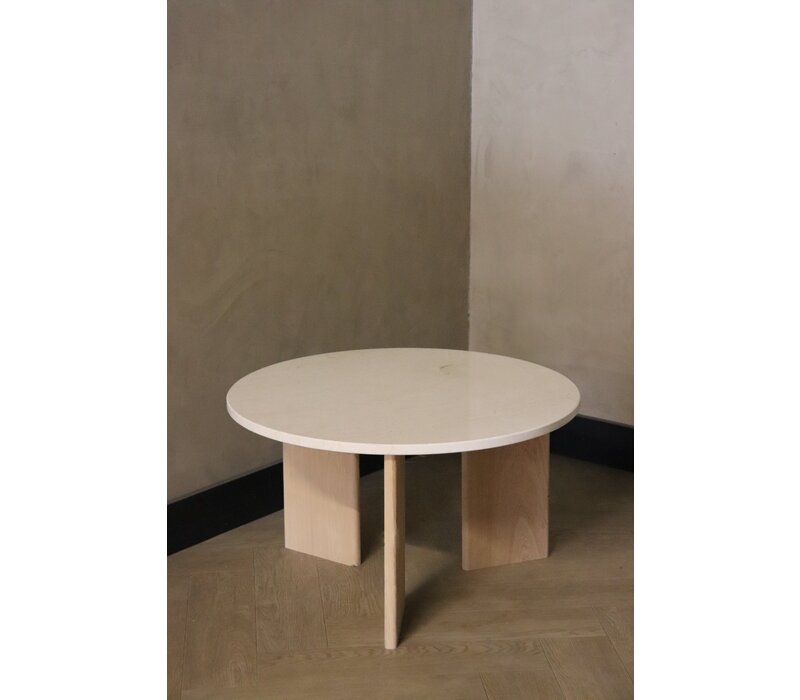 Marmeren salontafel rond -  Oak Crema Marfil