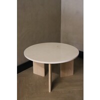 Marmeren salontafel rond -  Oak Crema Marfil