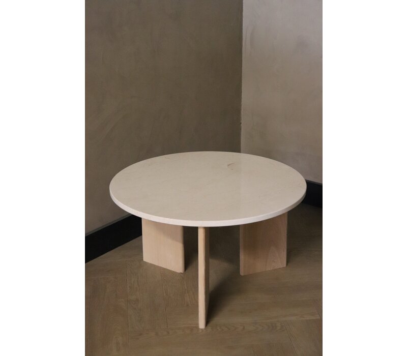 Marmeren salontafel rond -  Oak Crema Marfil