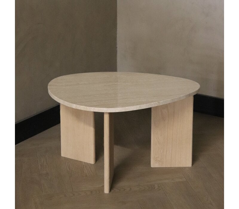 Marmeren salontafel organisch -  Oak Travertin