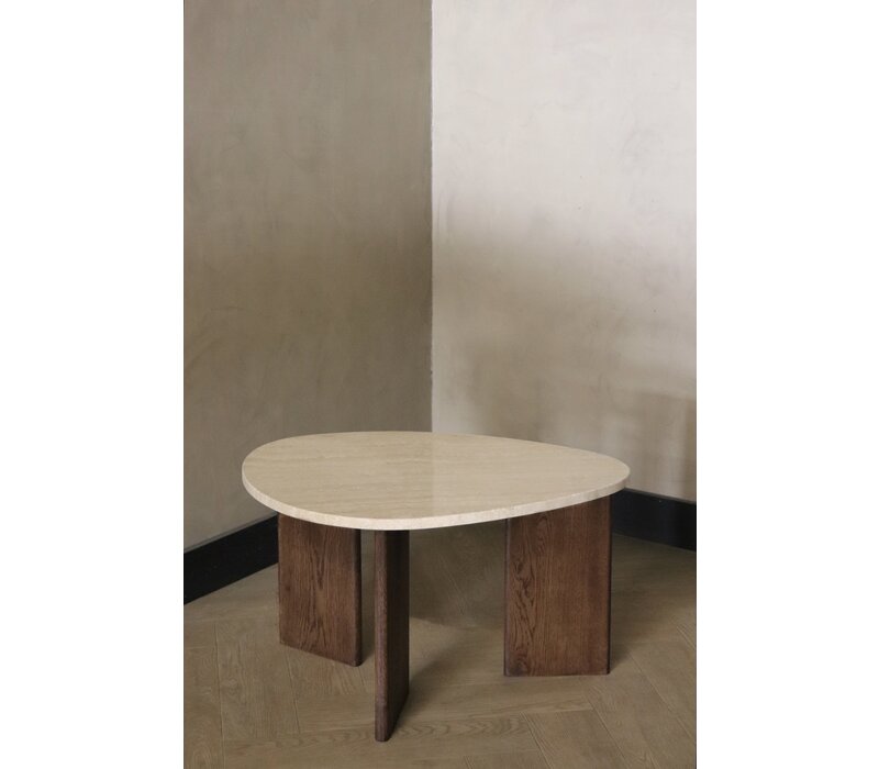 Marmeren salontafel organisch -  Oak Travertin