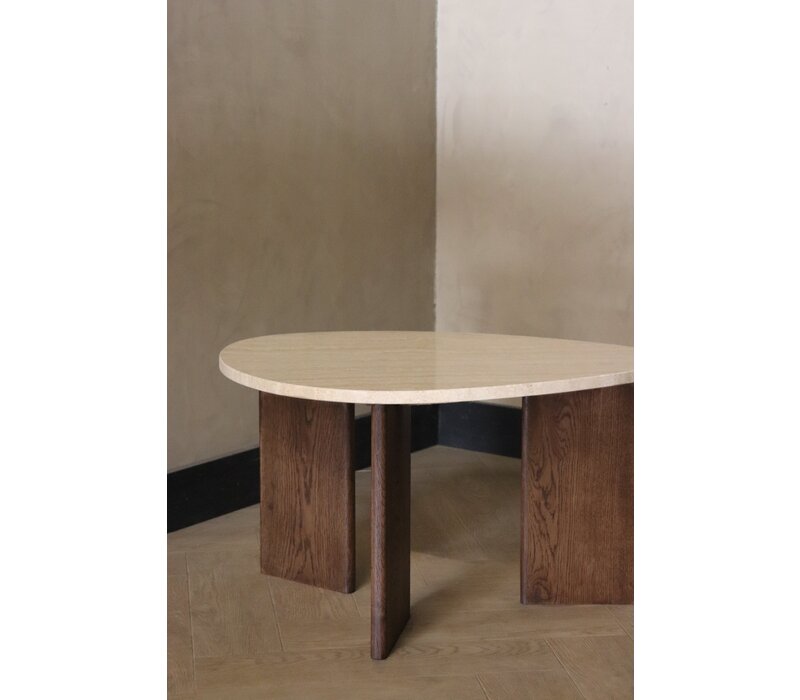 Marmeren salontafel organisch -  Oak Travertin