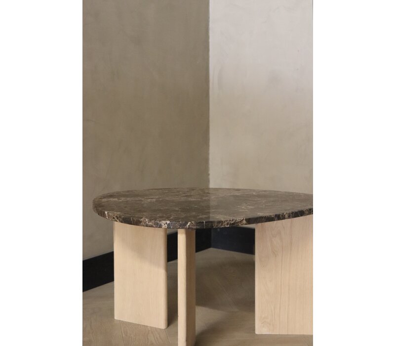 Marmeren salontafel organisch -  Oak Emperador